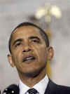 President Barack Obama attends the swearing in of Treasury Secretary Timothy Geithner, performed by Vice President Joseph Biden, at the Treasury Department in Washington on January 26, 2009.