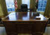 President Obama's Oval Office desk in the White House on the morning of January 29, 2009.