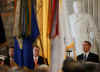 President Barack Obama speaks in the Rotunda of the US Capitol in Washington, DC on February 12, 2009 during the Lincoln Bicentennial Congressional Celebrations honoring the 1809 birth of President Abraham Lincoln.