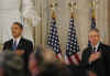 President Barack Obama speaks in the Rotunda of the US Capitol in Washington, DC on February 12, 2009 during the Lincoln Bicentennial Congressional Celebrations honoring the 1809 birth of President Abraham Lincoln.