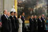 President Barack Obama in the Rotunda of the US Capitol in Washington, DC on February 12, 2009 during the Lincoln Bicentennial Congressional Celebrations honoring the 1809 birth of President Abraham Lincoln.