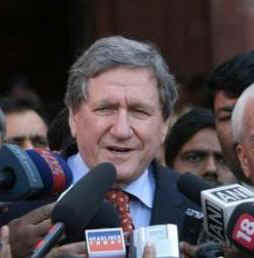 Richard Holbrooke, the US Special Envoy to India, Pakistan, and Afghanistan, meets with India's Foreign Minister in New Delhi.