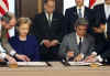 Clinton meets with the Japanese Foreign Minister (photo), and Japan's Prime Minister Taro Aso in Tokyo.