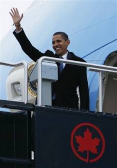 President Barack Obama departs Ottawa and boards Air Force One enroute to Andrews Air Force Base in Maryland.