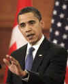 President Barack Obama and Prime Minister Stephen Harper hold a joint news conference on Parliament Hill after private meetings. President Obama appeared well versed on topics important to Canadians, and said about Canada, "I love this country."