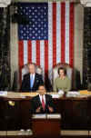 President Barack Obama addresses the Joint Session of Congress at the Capitol in Washington on February 24, 2009.