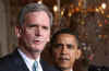 President Barack Obama nominates Republican New Hampshire Senator Judd Gregg as Commerce Secretary. Obama made the announcement from the Grand Foyer of the White House with Vice-President Joseph Biden on February 3, 2009.