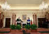 Secretary of State Clinton meets with German Foreign Affairs Minister Frank Walter at the State Department.