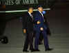 President Barack Obama boards Marine One for the first time as President. Marine One picks up Obama on the South Lawn of the White House enroute to Andrews Air Force Base and returns after attending Williamsburg conference.