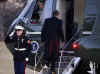 President Barack Obama boards Marine One for the first time as President. Marine One picks up Obama on the South Lawn of the White House enroute to Andrews Air Force Base and returns after attending Williamsburg conference.