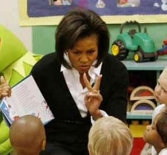 First Lady Michelle Obama also visited military children at the the Prager Children's Development Center in Fayetteville, NC on March 12, 2009.