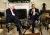 President Barack Obama speaks to the media from the Oval Office of the White House after meeting with Paul Volcker theChairman of the Economic Recovery Advisory Board Chairman on March 13, 2009. 
