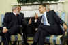 President Barack Obama meets with Brazilian President Luizinacio Lula Da Silva in the Oval Office of the White House.
