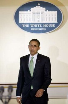 President Obama makes a statement on the budget after meeting with congressional leaders and Budget Committee members in the Eisenhower Executive Office Building in Washington, DC on March 17, 2009. 