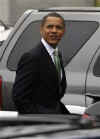President Obama walked between meetings in the White House and The Eisenhower Office Building across from the White House.