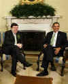 President Obama, Secretary of State Hillary Clinton, US National Security Adviser James Jones, Irish PM Cowen and Northern Ireland's leaders meet with the media in the Oval Office of the White House.