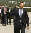 President Obama departs Andrews Air Force Base on Air Force One enroute to California for town hall meetings.