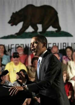 President Barack Obama holds a town hall meeting at the Orange County Fairgrounds in Costa Mesa, California on March 18, 2009.