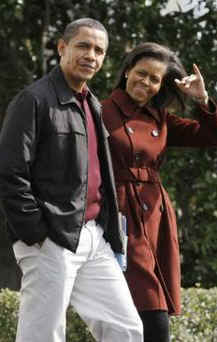 President Barack Obama and First Lady Michelle Obama depart the White House for a weekend trip to Camp David via Marine One.
