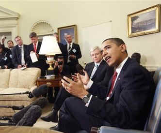 President Barack Obama meets with Australian Prime Minister Kevin Rudd in the Oval Office of the White House. 