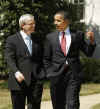 After meeting with the media President Obama walked Australian PM Rudd to his waiting limousine and returned to the Oval Office.