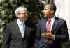 After meeting with the media President Obama walked Australian PM Rudd to his waiting limousine and returned to the Oval Office.