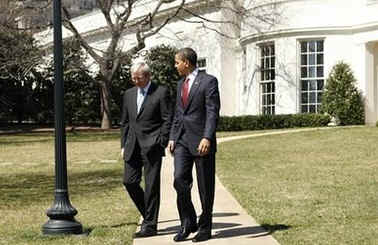 After meeting with the media President Obama walked Australian PM Rudd to his waiting limousine and returned to the Oval Office.