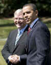 After meeting with the media President Obama walked Australian PM Rudd to his waiting limousine and returned to the Oval Office.