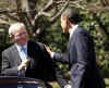 After meeting with the media President Obama walked Australian PM Rudd to his waiting limousine and returned to the Oval Office.