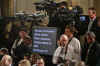 President Obama's TelePrompTer awaits his arrival. President Obama holds a one-hour live prime time news conference in the East Room of the White House on March 24, 2009.