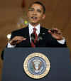 President Obama holds a one-hour live prime time news conference in the East Room of the White House on March 24, 2009.