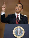 President Obama holds a one-hour live prime time news conference in the East Room of the White House on March 24, 2009.