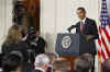 President Obama speaks at a live prime time news conference in the East Room of the White House on March 24, 2009.