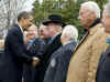 President Barack Obama lays a wreath at the Tomb of the Unknown Soldier, and greets Medal of Honor winners during National Medal of Honor Day at Arlington National Cemetery in Arlington, Virginia on March 25, 2009.