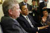 President Barack Obama meets with NATO Secretary General Jaap de Hoop Scheffer in the Oval Office of the White House.