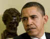 President Barack Obama meets with NATO Secretary General Jaap de Hoop Scheffer in the Oval Office of the White House.