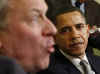 President Barack Obama meets with NATO Secretary General Jaap de Hoop Scheffer in the Oval Office of the White House.