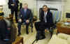 President Barack Obama meets with NATO Secretary General Jaap de Hoop Scheffer in the Oval Office of the White House.