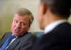 President Barack Obama meets with NATO Secretary General Jaap de Hoop Scheffer in the Oval Office of the White House.