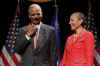 President Barack Obama attends the installation ceremony of US Attorney General Eric Holder at George Washington University. Eric Holder's wife Dr. Sharon Malone joined in the swearing in of the 82nd US Attorney General.