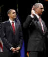 President Barack Obama attends the installation ceremony of US Attorney General Eric Holder at George Washington University.