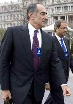 Financial executives depart the White House. President Barack Obama meets with the chief executives of major US financial institutions to hash out his plans for the economy.