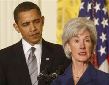 President Obama nominates Kansas Governor Kathleen Sebelius as Health and Human Services Secretary on March 2, 2009.