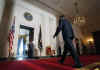 President Barack Obama speaks in the Grand Foyer of the White House on the administration's ongoing plans for the auto industry.