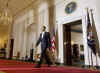 President Barack Obama speaks in the Grand Foyer of the White House on the administration's ongoing plans for the auto industry.