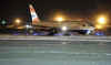 UK Prime Minister Gordon Brown arrives at Andrews Air Force Base on a snowy evening in Washington on March 2, 2009.