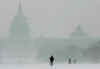 UK Prime Minister Gordon Brown arrives in the US on a snowy day at the Capitol Washington on March 3, 2009.