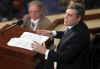 UK Prime Minister Gordon Brown addresses a joint Session of the US Congress at Capitol Hill in Washington, DC on March 4, 2009.