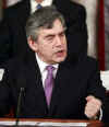 UK Prime Minister Gordon Brown addresses a joint Session of the US Congress at Capitol Hill in Washington, DC on March 4, 2009.