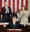 UK Prime Minister Gordon Brown addresses a joint Session of the US Congress at Capitol Hill in Washington, DC on March 4, 2009.